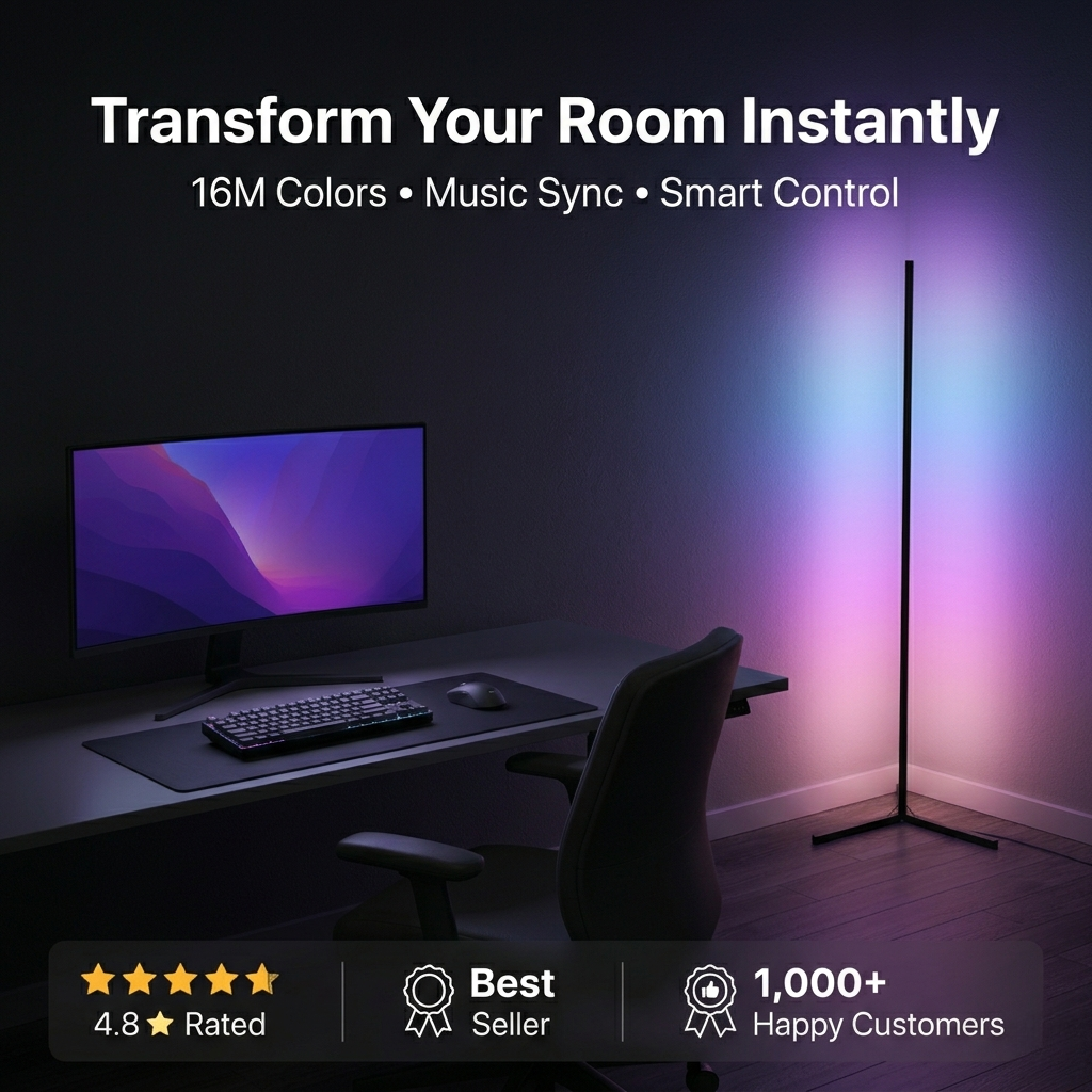 Smart RGB Floor Lamp with Remote Control