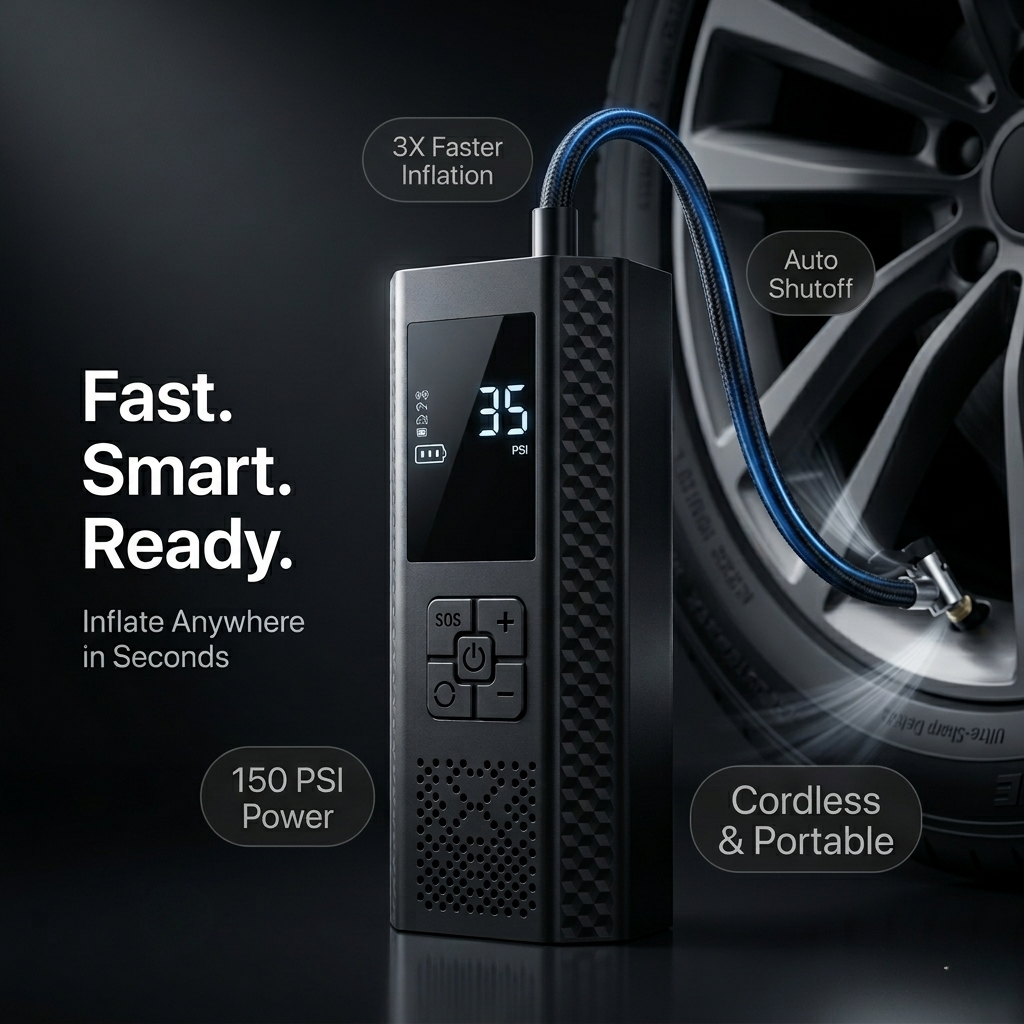 Cordless Tire Inflator with Digital Gauge