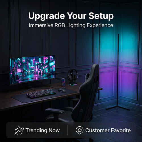 AuraGlow RGB Floor Lamp – Smart Corner Lighting with Music Sync & Million Colors
