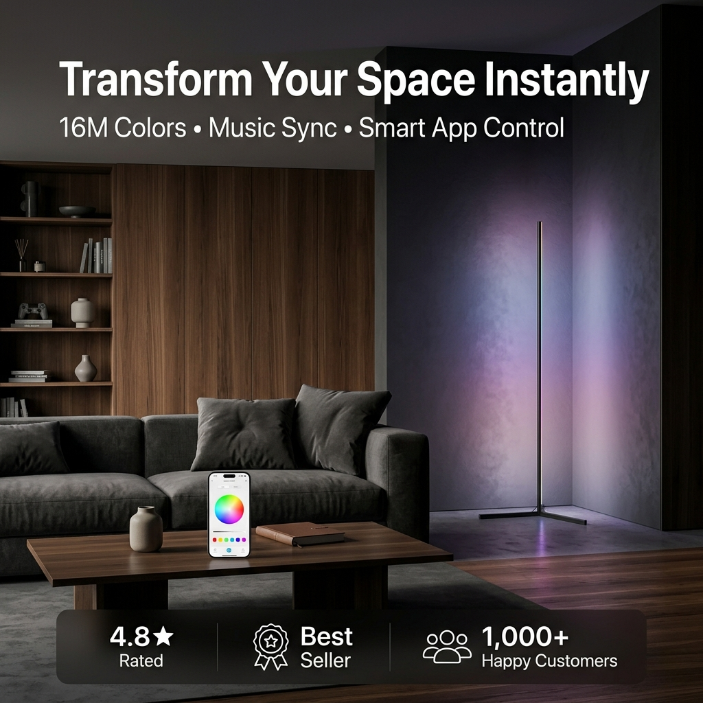 Smart RGB Floor Lamp with Remote Control